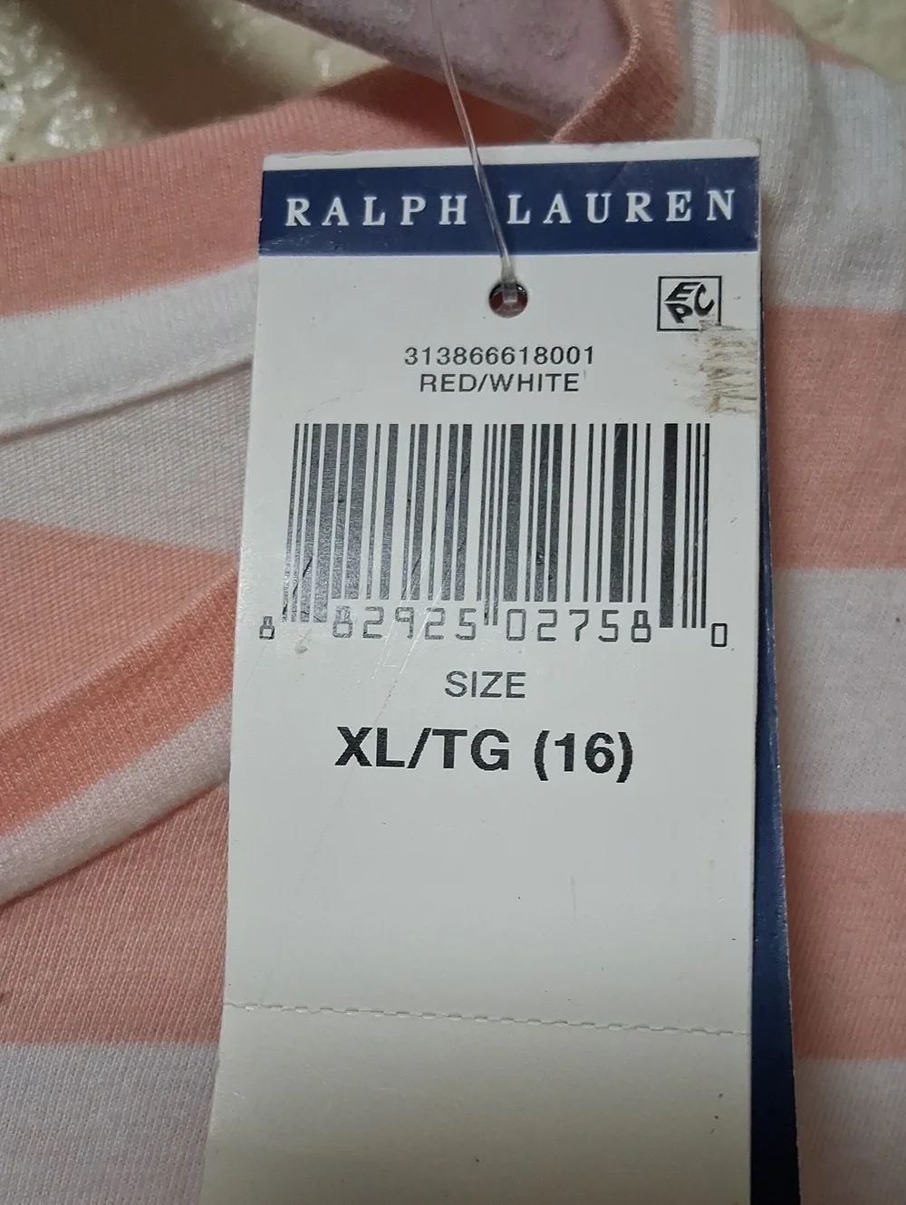 Ralph Lauren Pink and White Striped Drawstring Tee Dress